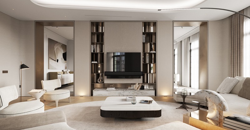 Ý tưởng thiết kế nội thất đep cho phòng khách căn hộ đương đại