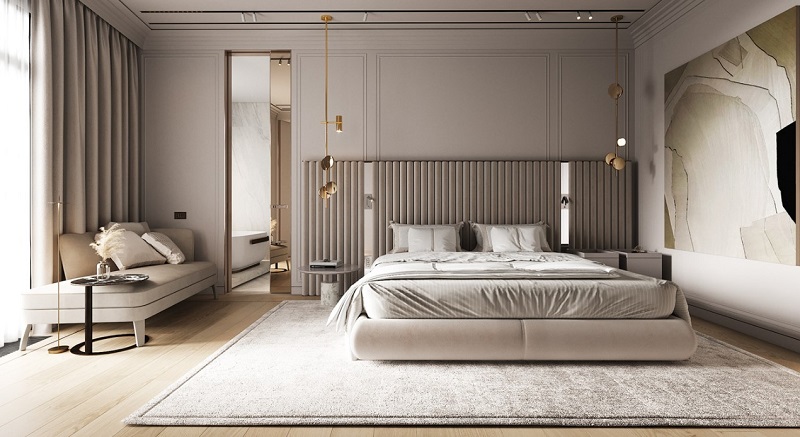 Ý tưởng thiết kế nội thất đep cho phòng ngủ master sang trọng