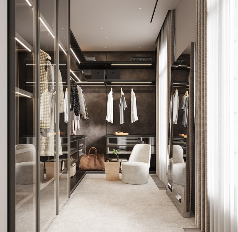 Ý tưởng thiết kế nội thất đep cho tủ quần áo căn hộ đương đại