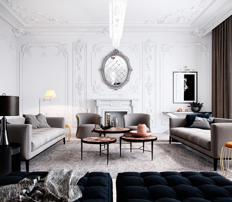 Hơi hướng tân cổ điển trong thiết kế nội thất luxury