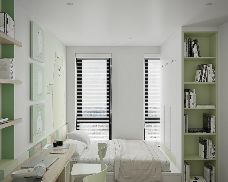 Thiết kế nội thất phòng ngủ cho bé phong cách Japandi