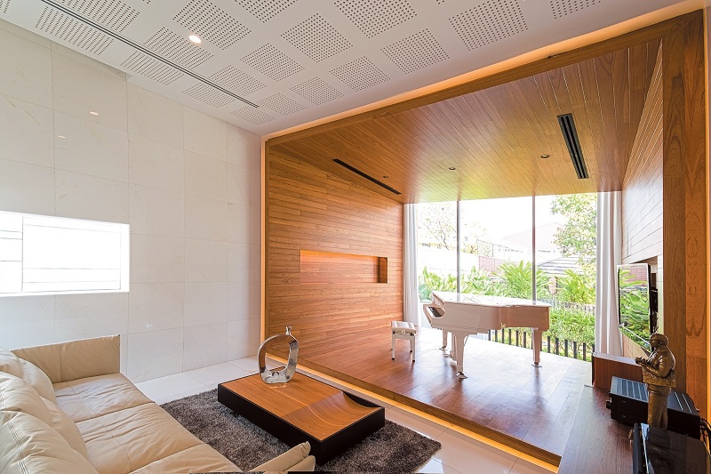 Ốp gỗ cho nội thất không gian xanh