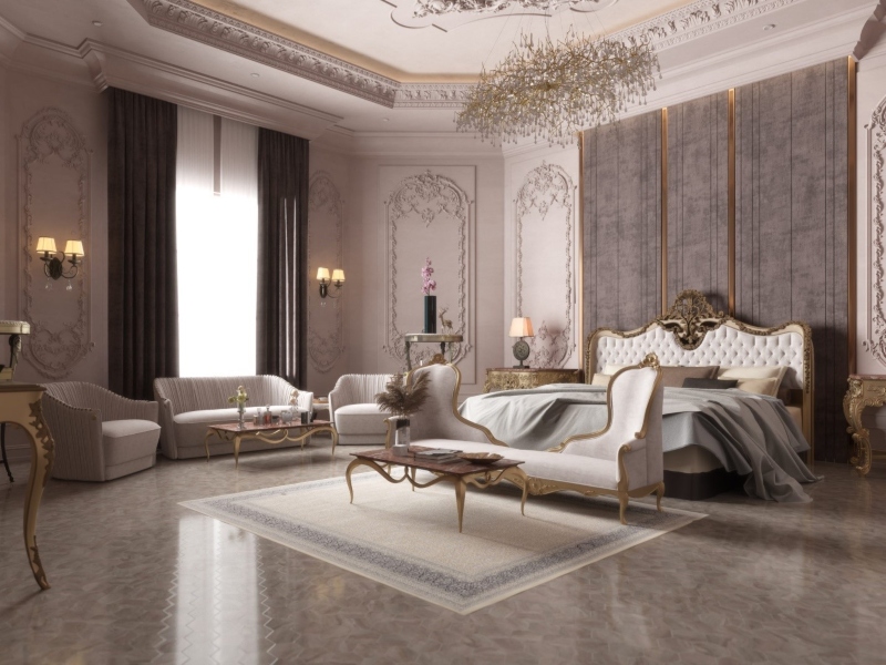 Thiết kế nội thất phòng ngủ phong cách châu âu cổ điển