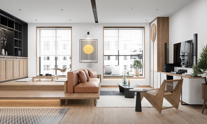 Thiết kế nội thất căn hộ chung cư phong cách Japandi