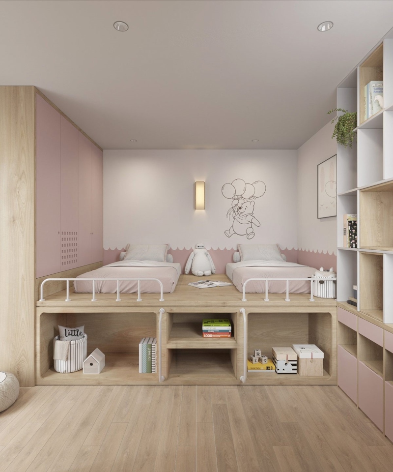 Thiết kế giường tầng phòng ngủ cho bé