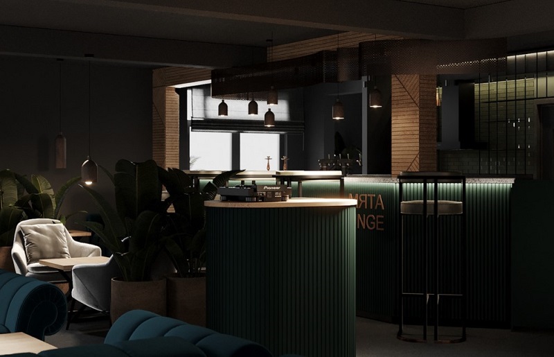 Mẫu thiết kế nội thất lounge bar phong cách hiện đại