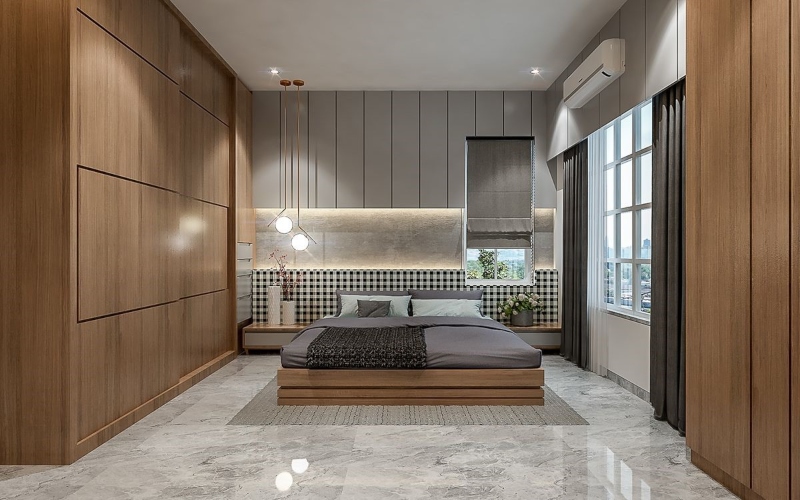 Thiết kế nội thất phòng ngủ hiện đại đẹp cho nhà phố