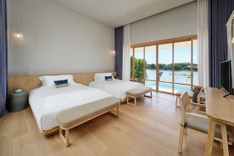Thiết kế nội thất tổi giản kết hợp địa trung hải cho phòng ngủ resort