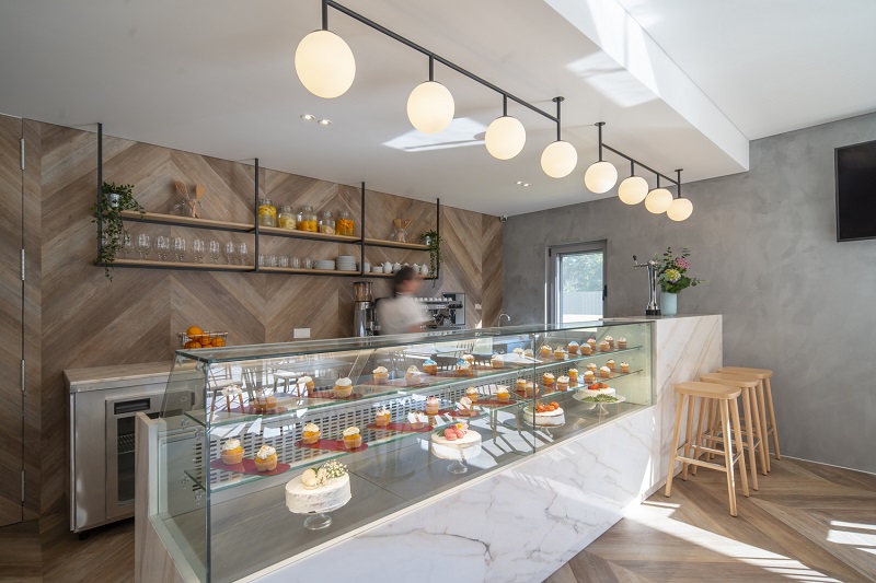 Thiết kế nội thất tiệm bánh kem nhỏ phong cách hiện đại