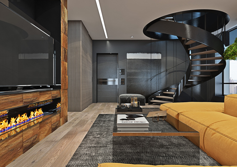 Thiết kế nội thất căn hộ duplex hiện đại