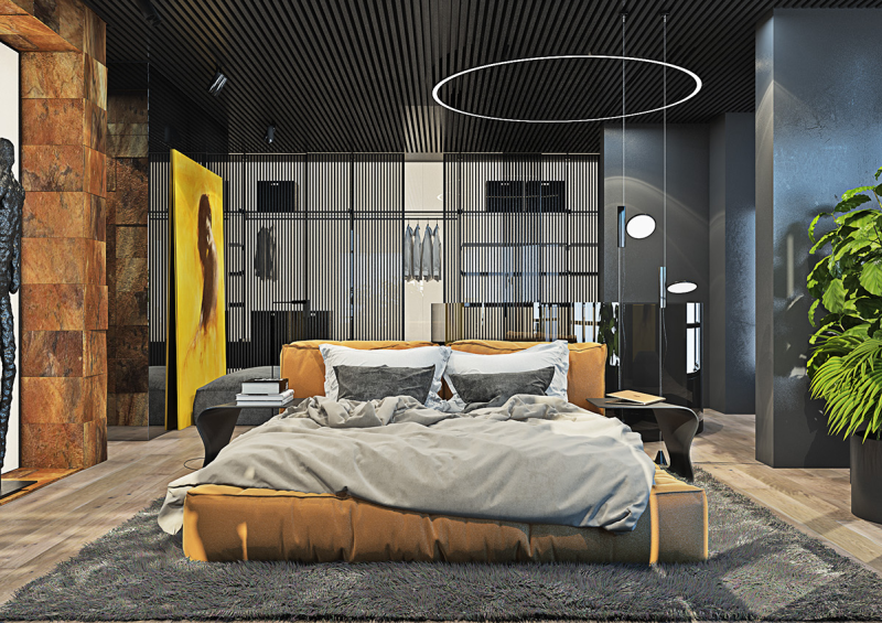Thiết kế nội thất phòng ngủ căn hộ hiện đại