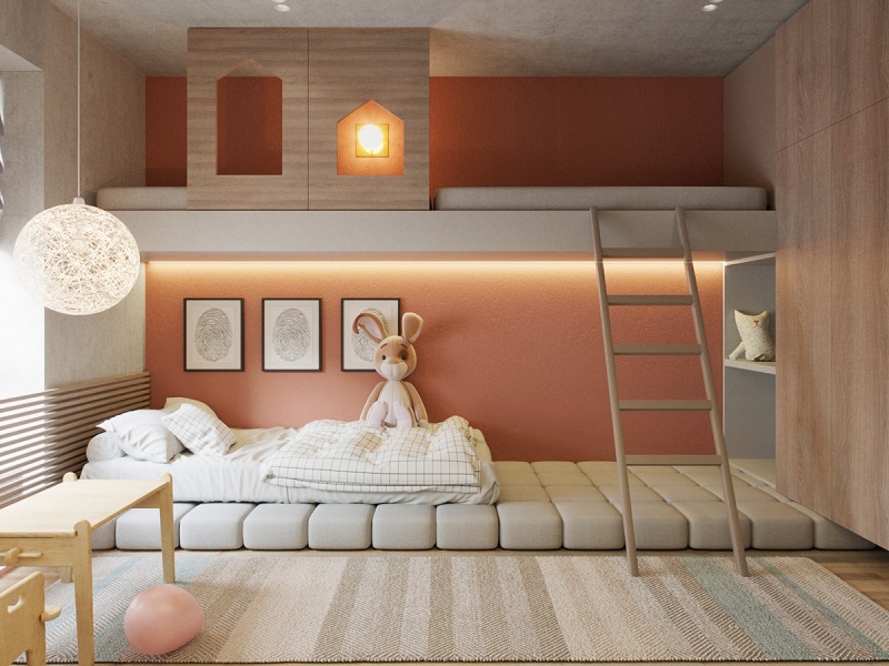 Thiết kế phòng ngủ gam màu pastel
