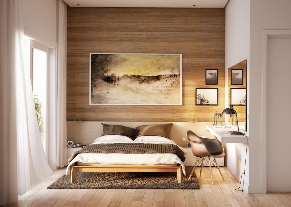 Mẫu phòng ngủ đẹp với chất liệu gỗ chủ đạo